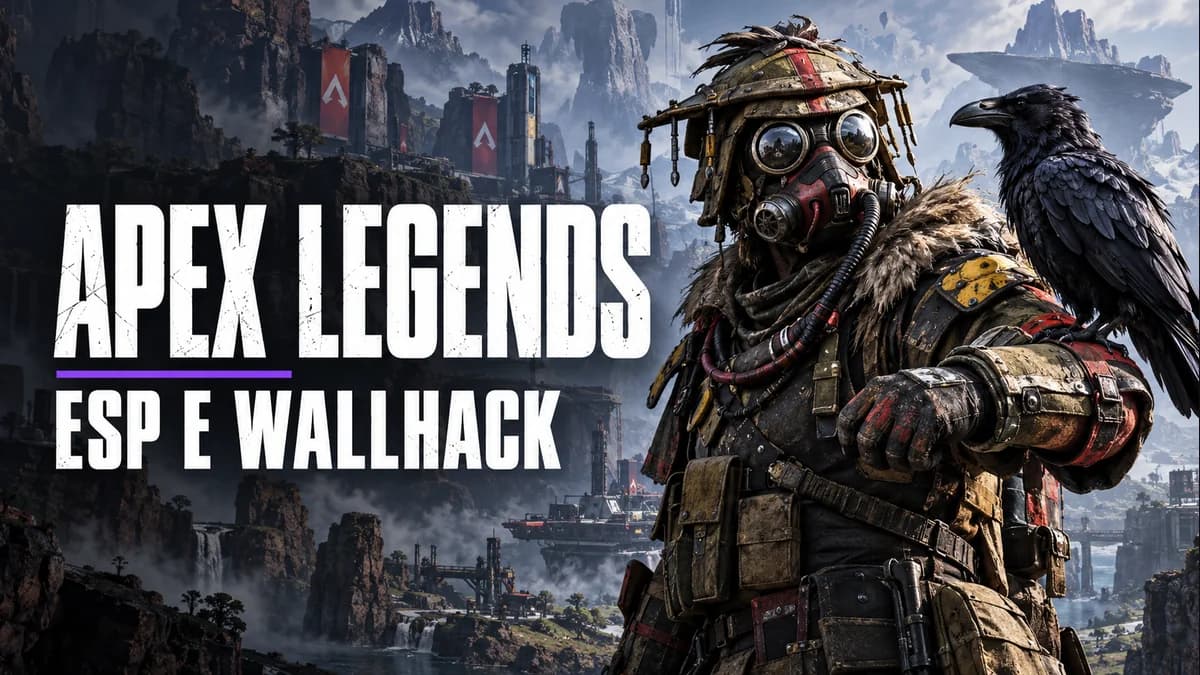 Ilustração de Bloodhound e seu corvo para o guia de ESP e Wallhack de Apex Legends