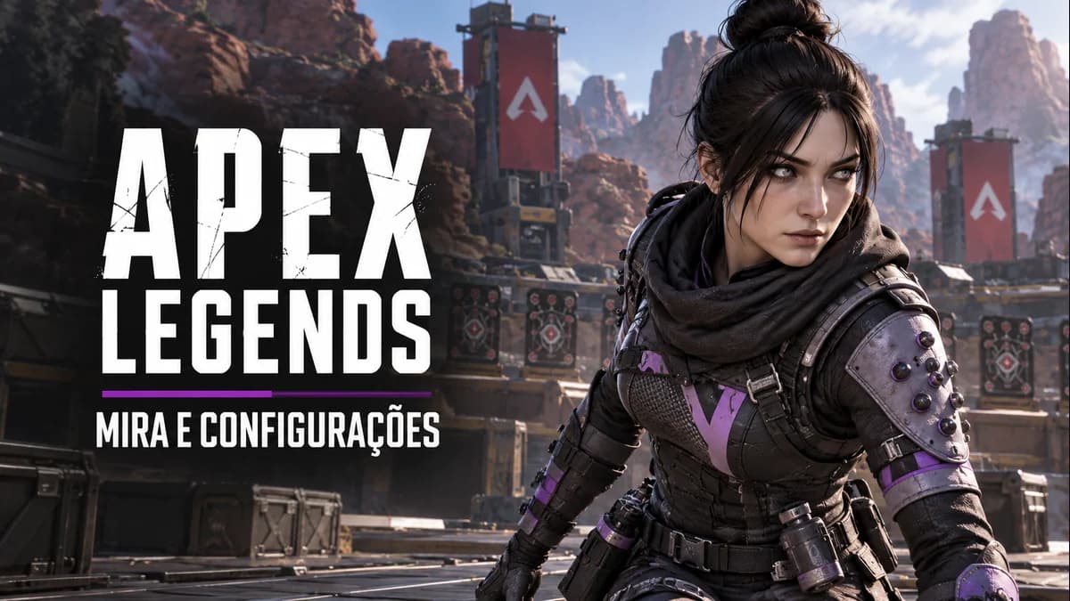 Ilustração de Wraith em um campo de treino para o guia de mira e configurações de Apex Legends
