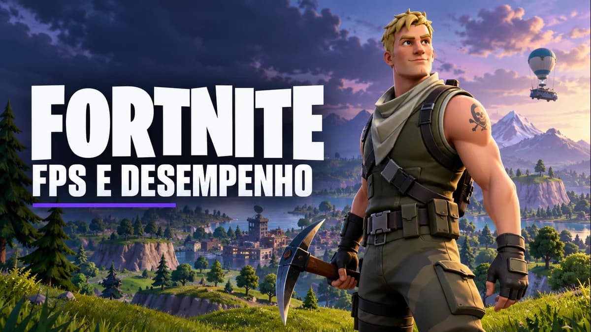 Ilustração de Jonesy na ilha de Fortnite para o guia de FPS e desempenho