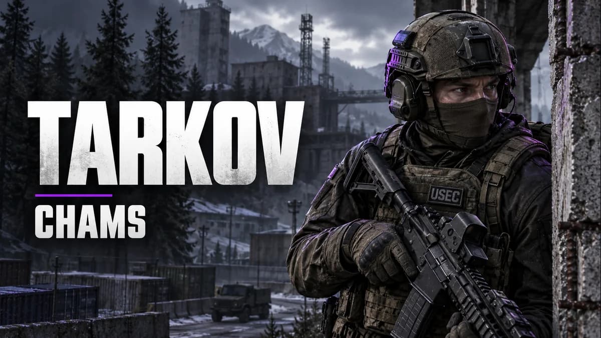Ilustração de um operador em um cenário de Escape from Tarkov para o guia de Chams