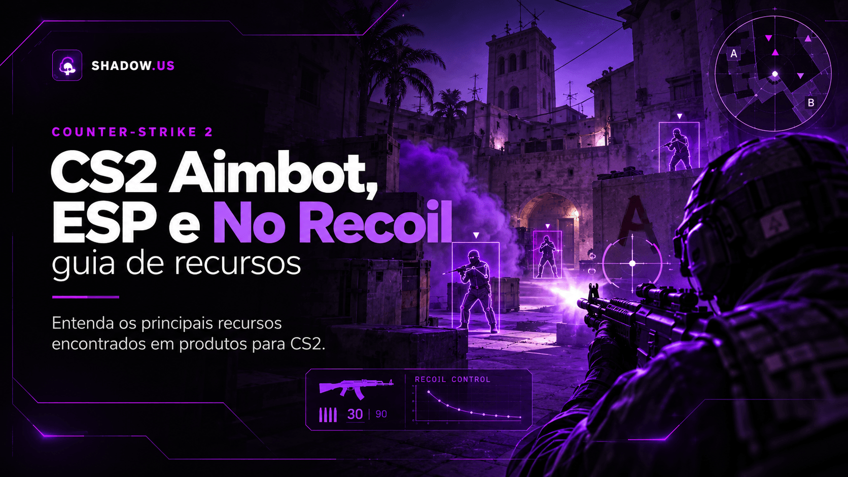 Guia sobre CS2 Aimbot, ESP e No Recoil da Shadow.us