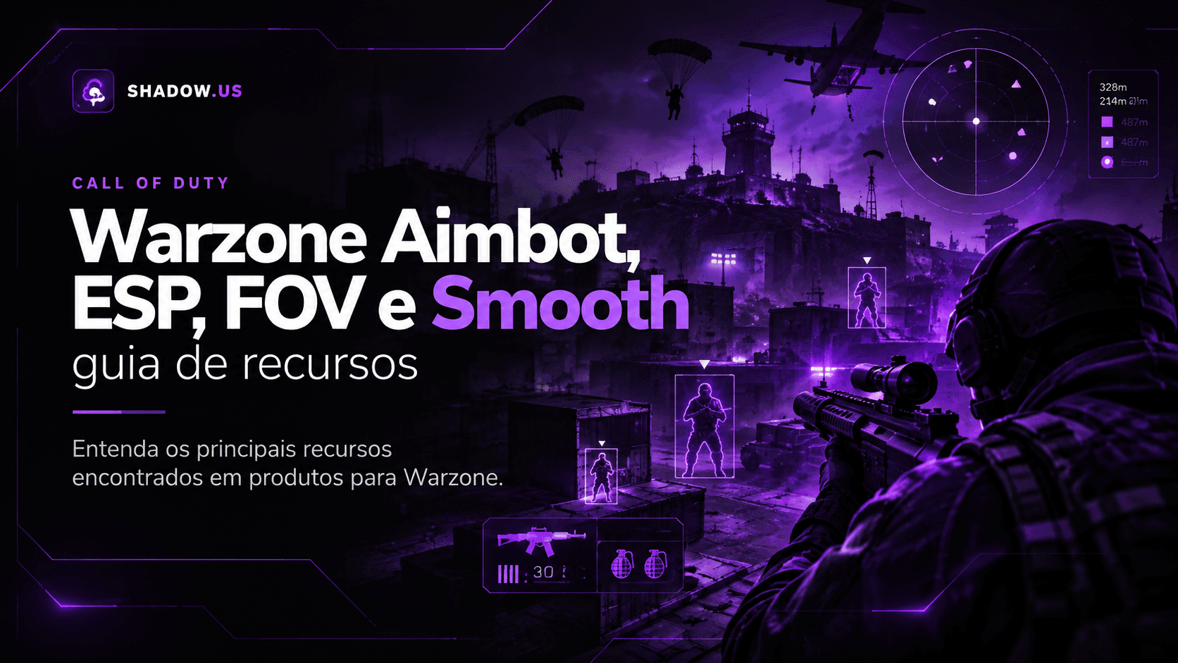 Guia sobre Warzone Aimbot, ESP, FOV e Smooth da Shadow.us